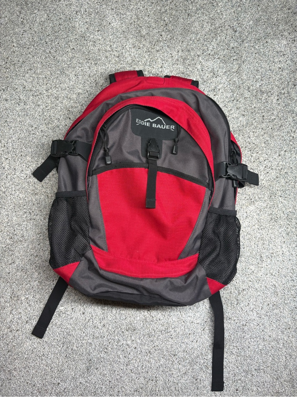 Eddie Bauer Ripstop Red and Gray Daypack Backpack